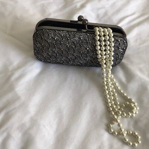 Silver hardshell clutch for prom or night out